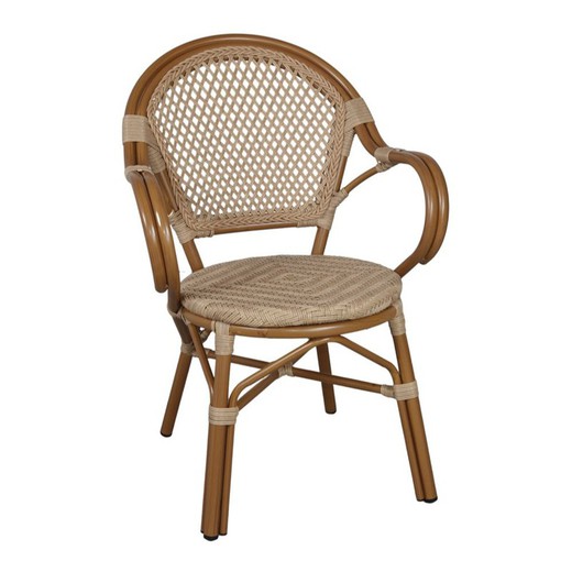Καρέκλα από συνθετικό rattan σε φυσικό, 61 x 61 x 89 cm | λούμπεν