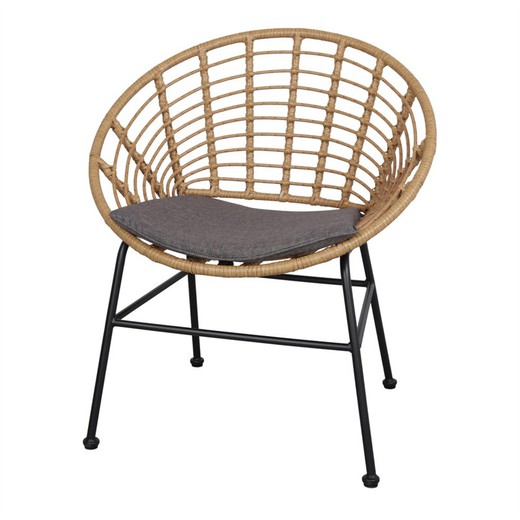 Synthetic rattan chair in natural, 77 x 64 x 87 cm | Graham