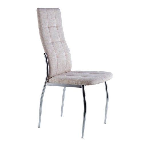 Beige/silver fabric chair, 44 x 57 x 100 cm | Diana