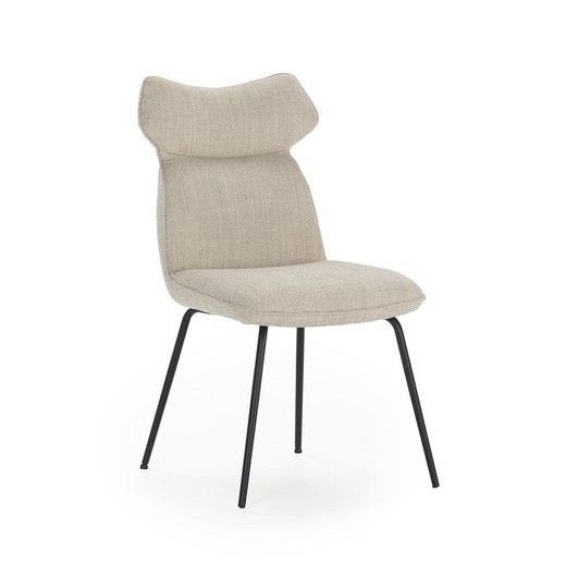 Silla de tejido en beige, 47 x 64,5 x 91,5 cm | Dara