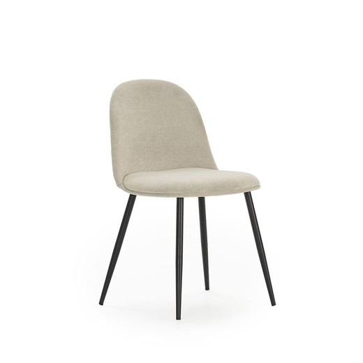 Silla de tejido en beige y negro, 45 x 52 x 81 cm | Malila