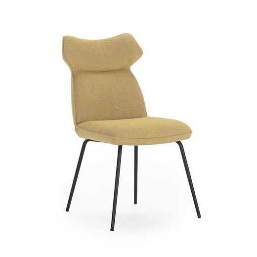 Silla de tejido en mostaza, 47 x 64,5 x 91,5 cm | Dara