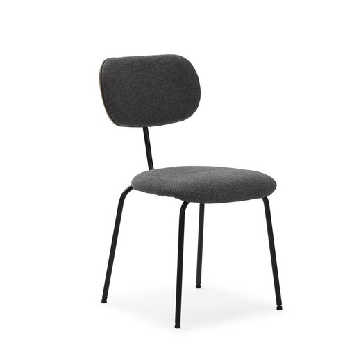 Silla de tejido en negro, 48 x 59 x 86,5 cm | Dash