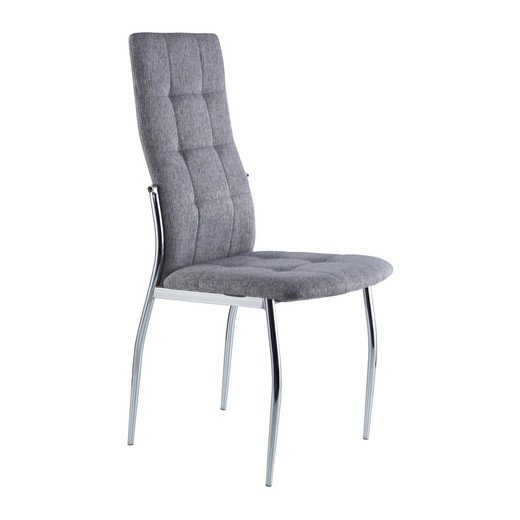 Grå/silver tyg stol, 44 x 57 x 100 cm | Diana
