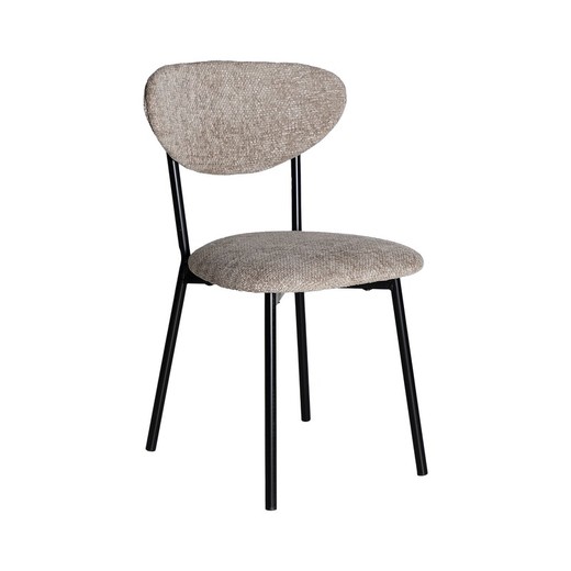 Fabric and metal chair in grey, 49 x 50 x 81 cm | Fleury