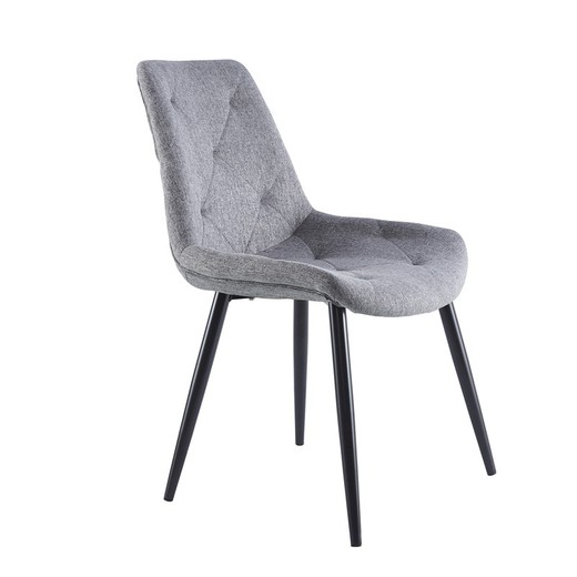Grå/svart tyg och metall stol, 53 x 61 x 85 cm | Marlene