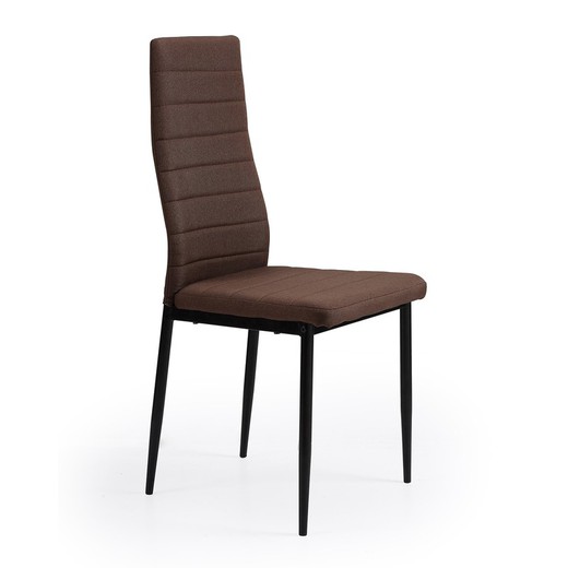 Brun/sort stof og metal stol, 43 x 44 x 98 cm | Pæn