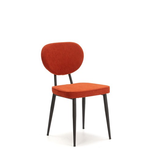 Stuhl aus Stoff und Metall in Fliesen und Schwarz, 42 x 47 x 84 cm | Zenit