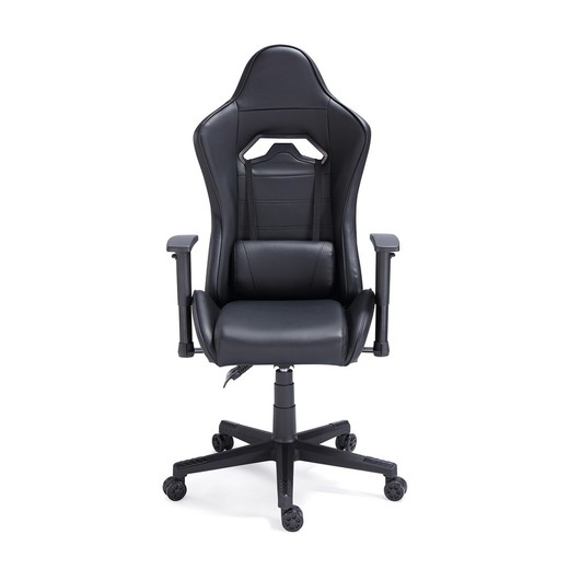 Cadeira gamer em pele sintética preta, 70 x 70 x 123/133 cm | Jordânia