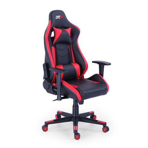 Chaise gamer en similicuir rouge/noir, 70 x 70 x 124/134 cm | Pro