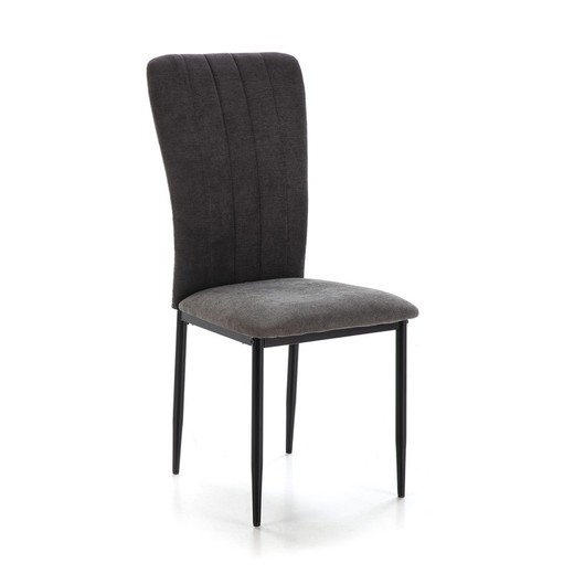 Chaise en tissu et métal noir, 42,5 x 58 x 96 cm | Holly