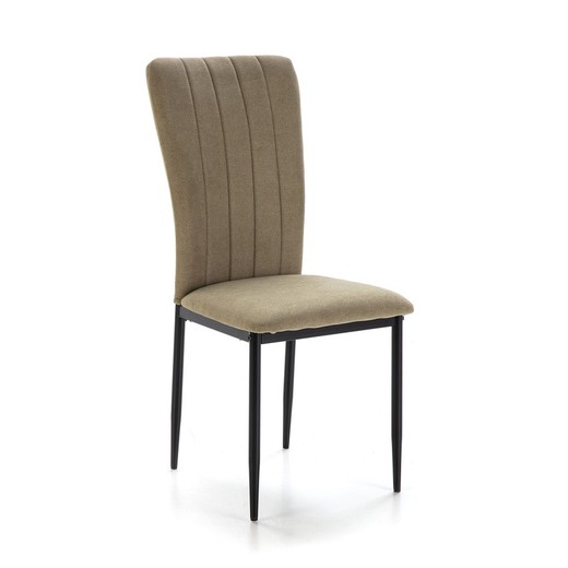 Stuhl aus Stoff und Metall in Grün, 42,5 x 58 x 96 cm | Holly