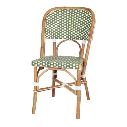 Horse Chair in Aluminum and Light Brown Rattan, 57x58x79 cm