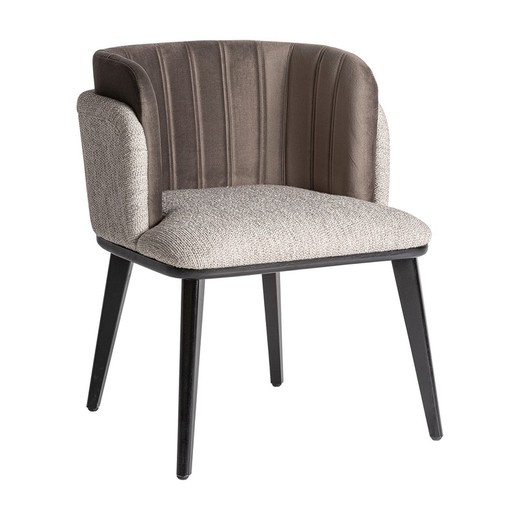 Labege Rubberwood Chair in Grey/Black, 62 x 60 x 78 cm