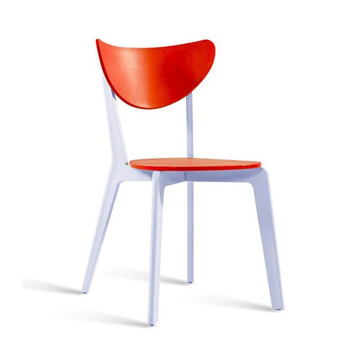 Lina Chair White/Orange, 43x50'5x77cm