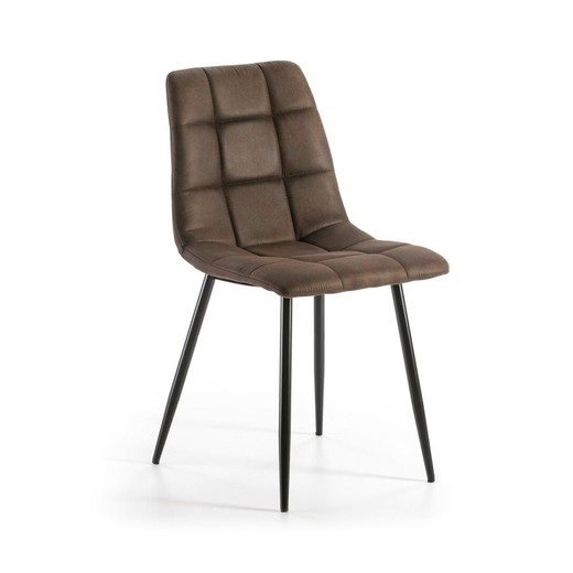 Krzesło brązowe z czarnymi nogami 46x54x89