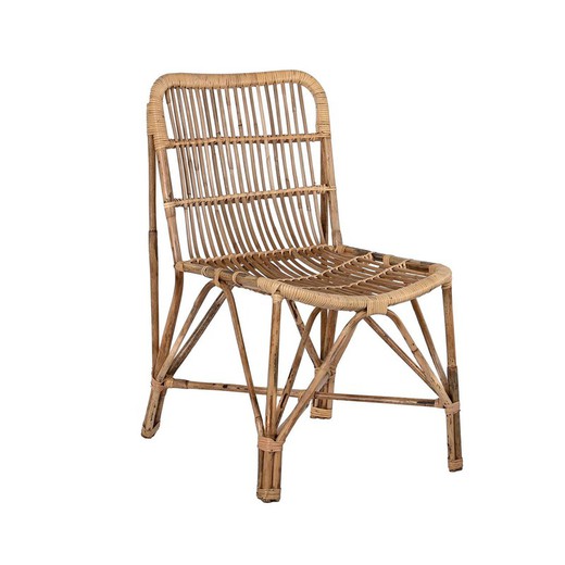 Rattan and bamboo garden chair in natural, 47 x 61 x 84 cm | Sea Side