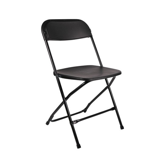 Cadeira dobrável de polipropileno preto, 45 x 49 x 81,5 cm | Evento