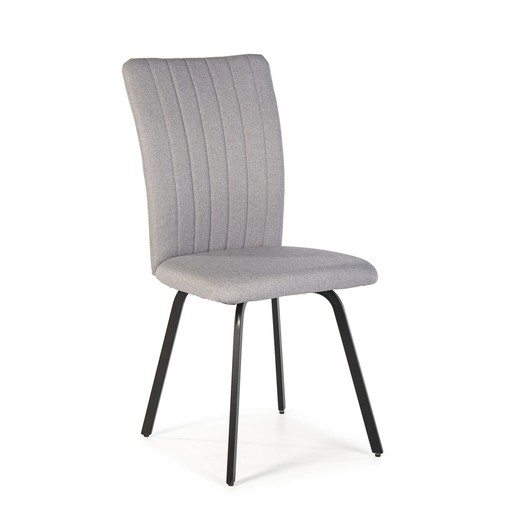 PRETTY καρέκλα σε ανοιχτό γκρι/μαύρο ύφασμα και μέταλλο, 45,5x57x95,5 cm
