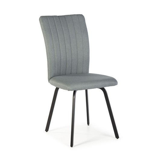 Cadeira PRETTY em tecido turquesa/preto e metal, 45,5x57x95,5 cm