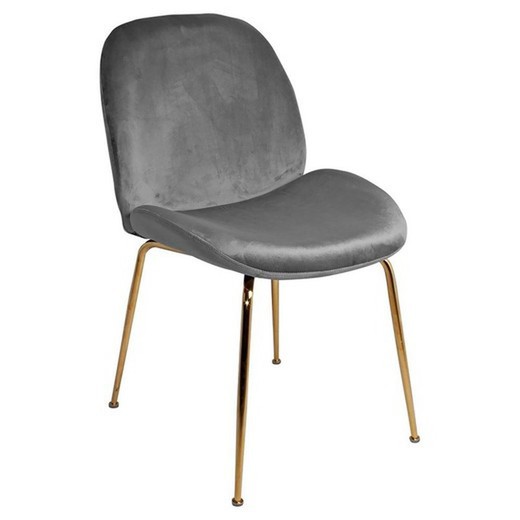 Sando stol klädd i grå sammet, 48x57,5x86 cm
