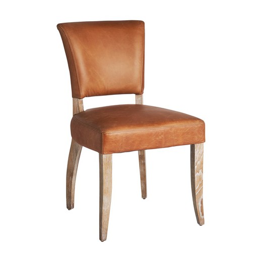 Καρέκλα Tolla από φυσικό δέρμα, 52 x 62 x 89 cm
