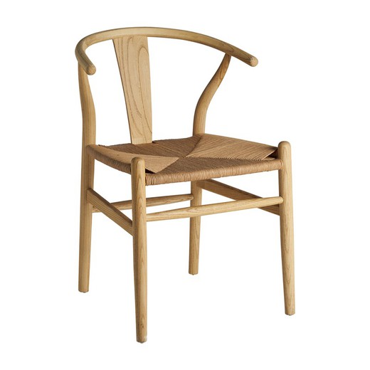 Cadeira Wishbone em madeira de olmo natural, 53 x 56 x 77 cm