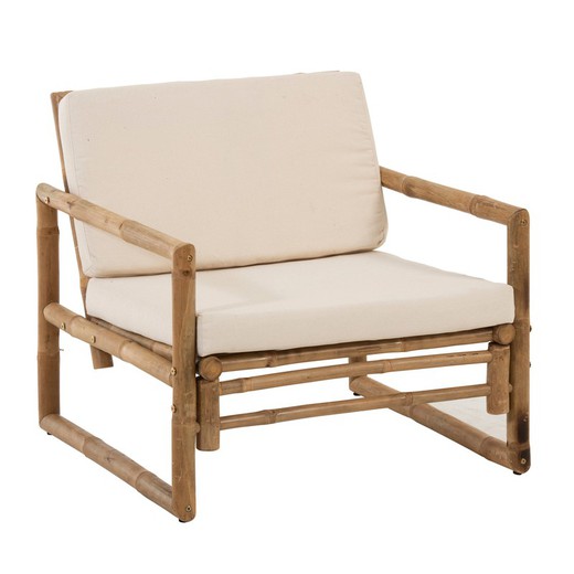 Beige/White Bamboo Armchair, 75x75x70cm