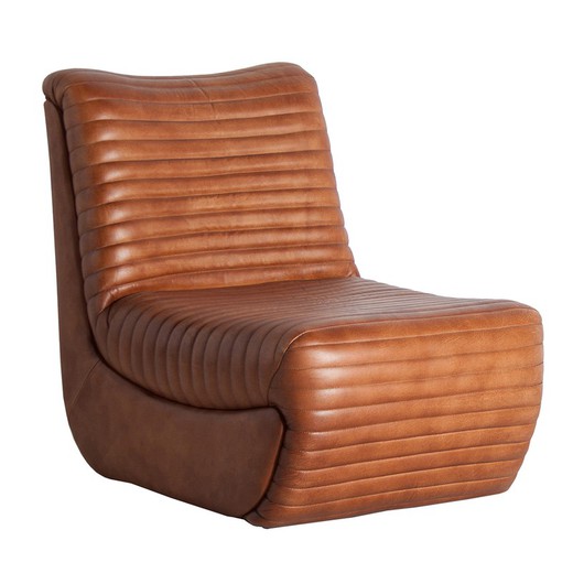 Bruine Almstock lederen fauteuil, 59x81x72cm