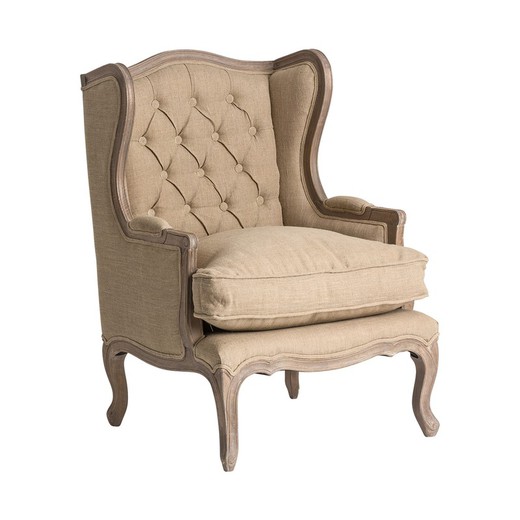 Fotel z drewna Mango Jouy Cream, 70x70x106cm