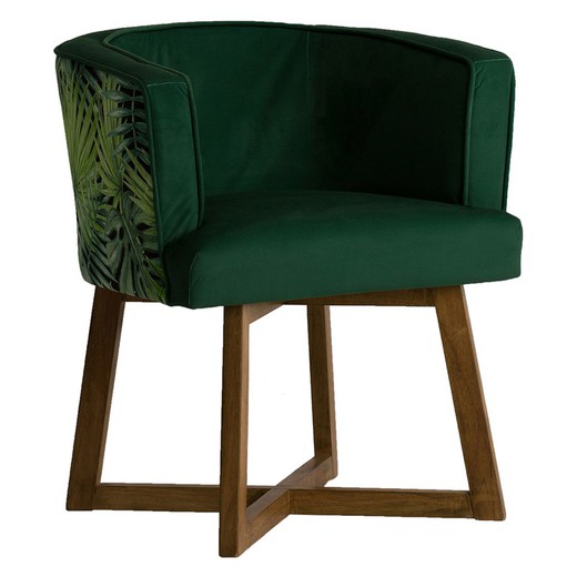 Sillón de poliéster verde, 65x52x73 cm