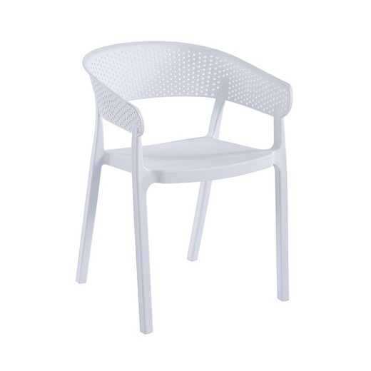 Fotel z polipropylenu biały, 54 x 50,5 x 73,5 cm | bari