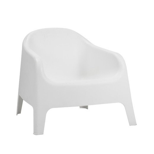 Λευκή πολυθρόνα πολυπροπυλενίου, 76 x 72 x 70 cm | Πισίνα