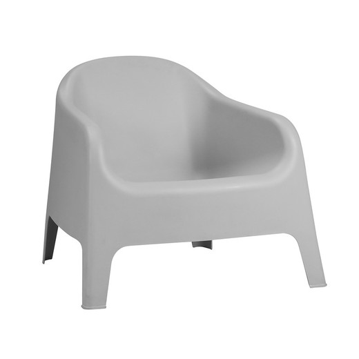 Fotel polipropylenowy w kolorze szarym, 76 x 72 x 70 cm | Basen