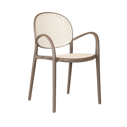 Taupe polypropyleen fauteuil, 48 x 56 x 85 cm | Boerderij