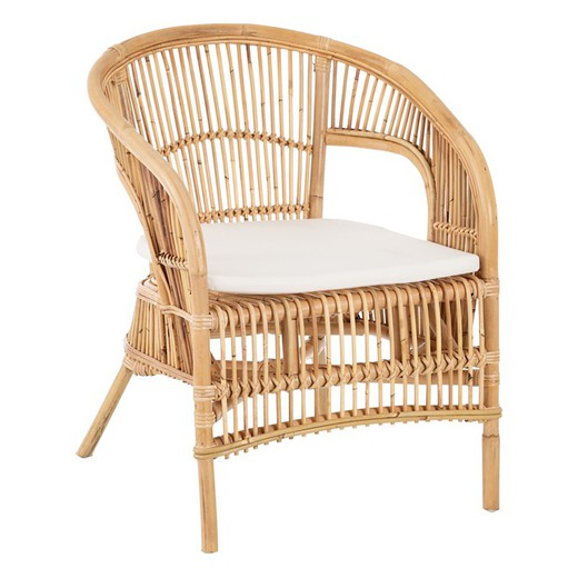 Lænestol i naturrattan, 62x64x78cm