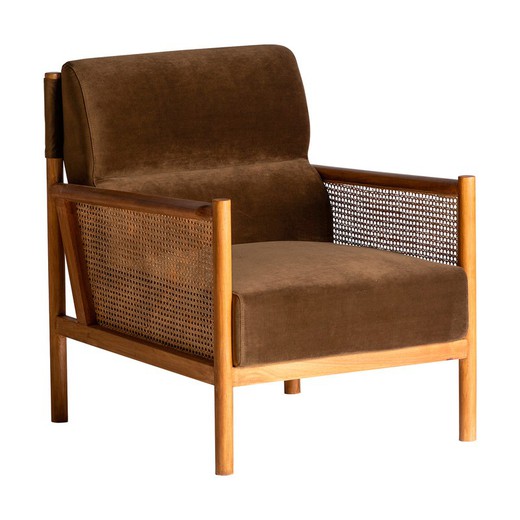 Groene Velburg rotan fauteuil, 87x75x85cm