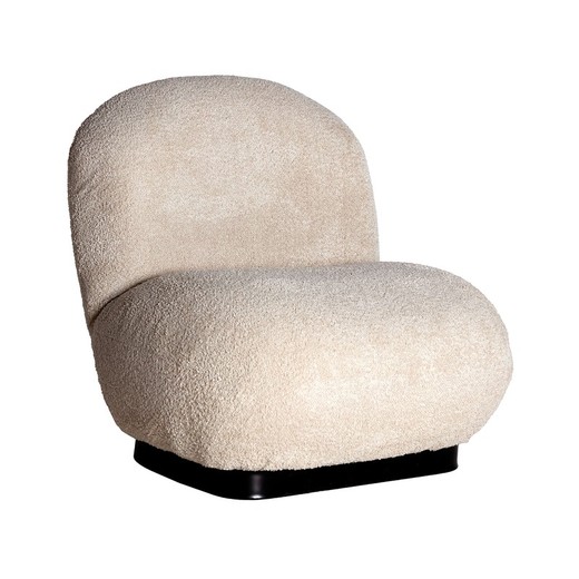 Fauteuil en tissu bouclé beige, 80 x 85 x 80 cm | Lenax