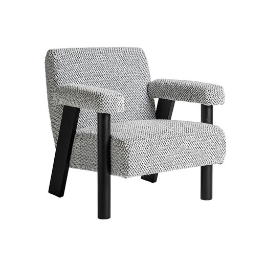 Bouclé fabric armchair in grey, 77 x 80 x 77 cm | Liester