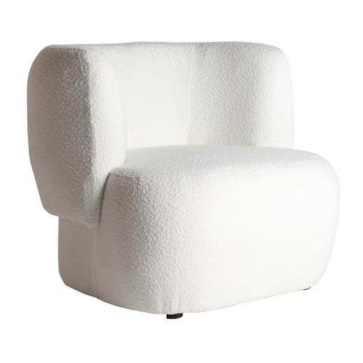 Fotel z białej tkaniny, 82 x 82 x 73 cm | Nietoperze