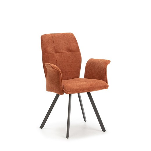 Fauteuil in bruine stof, 62 x 60 x 89 cm | Maria