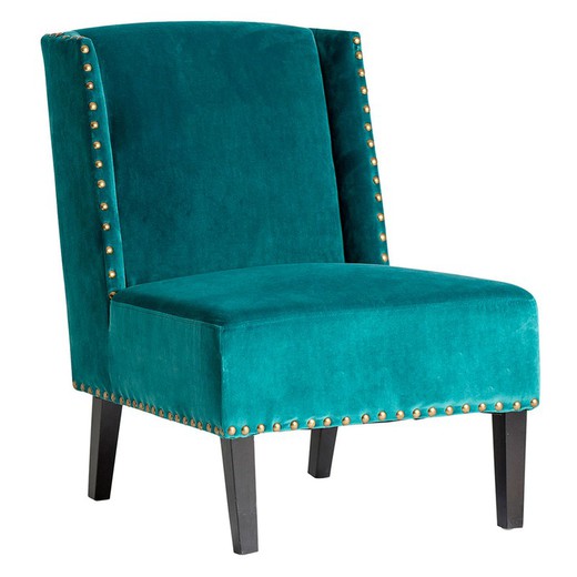 Blue velvet armchair, 59x70x80 cm