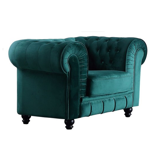 Green velvet armchair, 107 x 82 x 72 cm | chesterfield