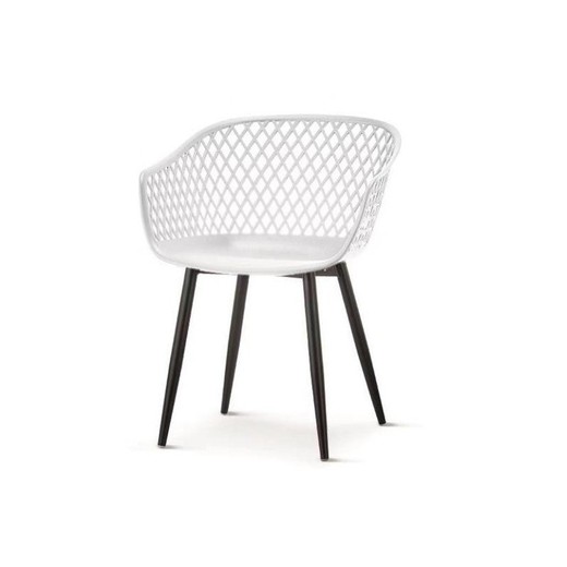 Belinda Outdoor Chairs in Plastic and Metal White/Black, 57'5x60x80 cm