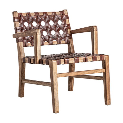 Fauteuil Orbec en bois de teck marron, 62 x 72 x 74 cm