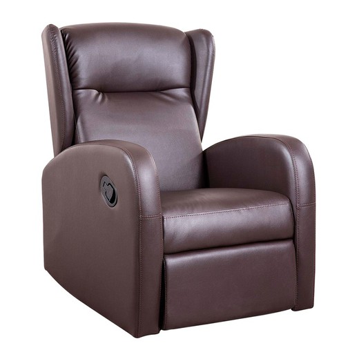 Brown imitation leather wing chair, 70 x 77 x 100 cm | Relax Home