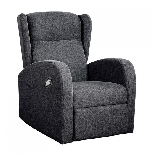 Wing chair in gray Bali fabric, 70 x 77 x 102 cm | RelaxTrade