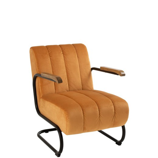 Fauteuil Relax 1 Persoons Textiel / Metaal Geel