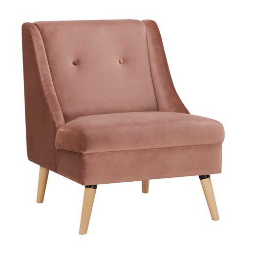 Różowy fotel tapicerowany (68 x 78 x 84 cm) | Seria Rogar