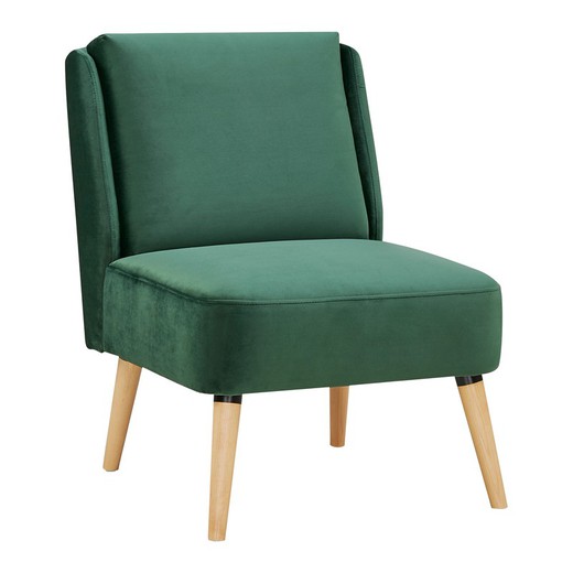 Sillón tapizado verde (61 x 75 x 82 cm) | Serie Dobrant